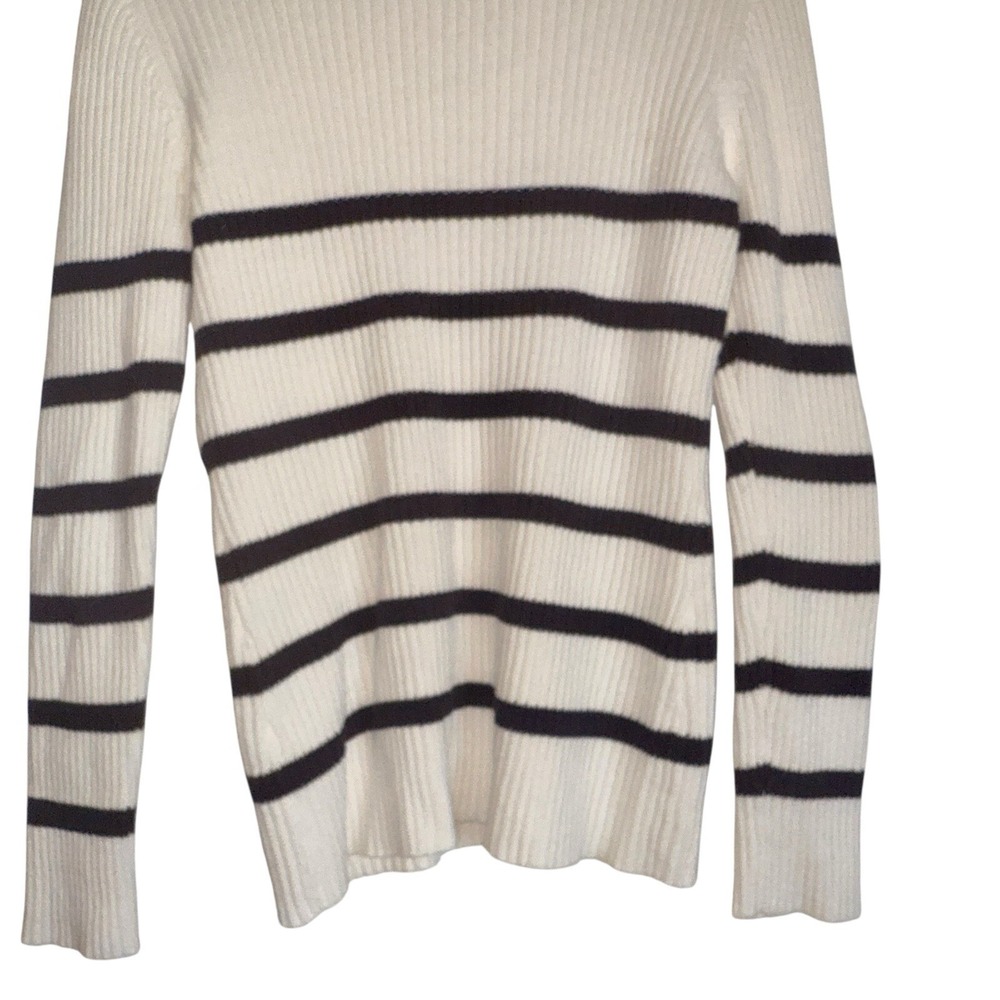 Liz Claiborne Striped Cable Knit Sweater L Coastal Grandmother Nautical Chic - Picture 12 of 12